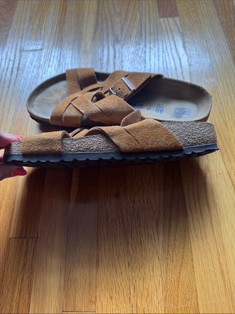 Birkenstocks Lugano Crisscross Sandals. Color: Mink - Picture 6 of 8